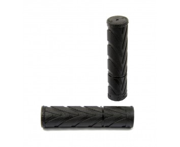 Black Soft Rubber MTB Grips cuttable at 80mm to suit most grip shift levers